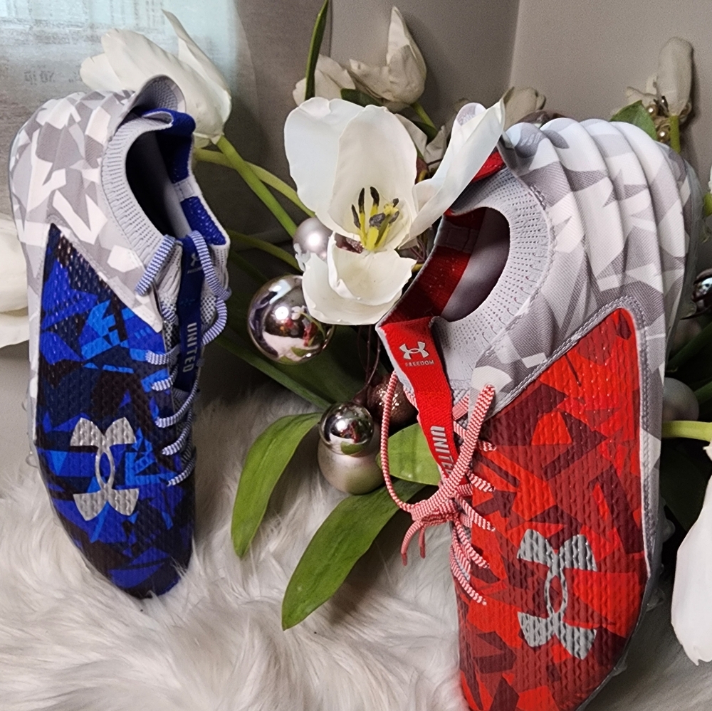 Under Armour Blue Smoke 2.0 "USA" Freedom Football Mens  Cleats Size14 new